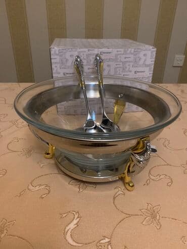 desert qaşığı: Nahar dəsti, rəng - Gümüşü, Şüşə — 1