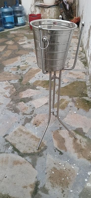 ickilər: Paslanmayan poladdan şampan/şərab üçün buz vedrəsi və ayaqlı stend - — 3