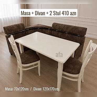 Türkiyye istehsali. ✅Metbex masa desti Masa 2 oturacaq+divan Masa