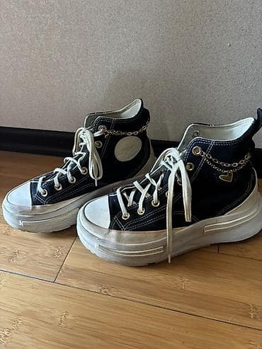 krosovkalar: CONVERSE original Qara kanvas hi-top krossovkalar – qalın platformalı — 2