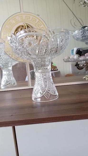Qədimi xurustal 2 ədəd - Material: qalın, şəffaf dərin kəsim