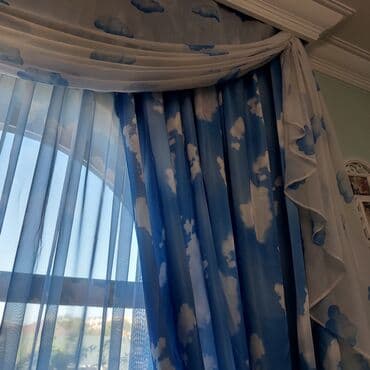 pərdələr ikinci el: İşlənmiş, Pərdə, rəng - Mavi — 4