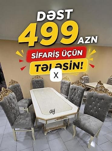 Yemək otağı mebel dəsti Tərkibi: - 1 ədəd düzbucaq formalı masa
