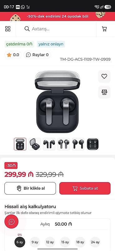 Kompüter, noutbuk və planşetlər: Samsung Galaxy Buds4 simsiz qulaqlıq Model: SM-R540 (qara) Qutuda — 1