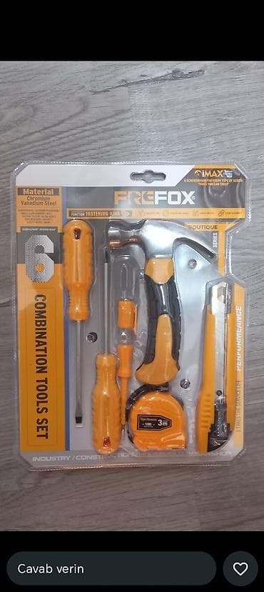 Ручные механические инструменты: FREFOX 6-parça alət dəsti Tərkib: - Qara-sarı çəkic - 2 ədəd ucluqa — 1