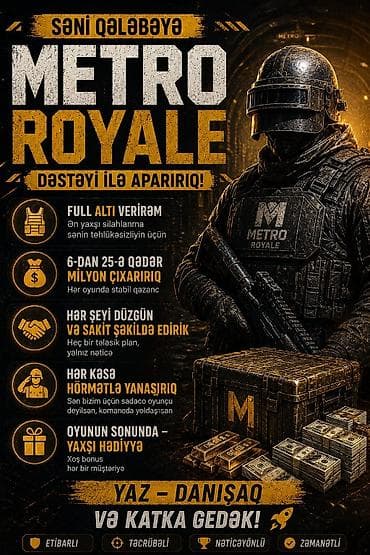 🎮 PUBG MOBILE • METRO ROYALE SƏRVİSİ 🎮 🤝 Çox diqqətli və etibarlı lalafo.az -da 🎮 PUBG MOBILE • METRO ROYALE SƏRVİSİ 🎮 🤝 Çox diqqətli və etibarlı
