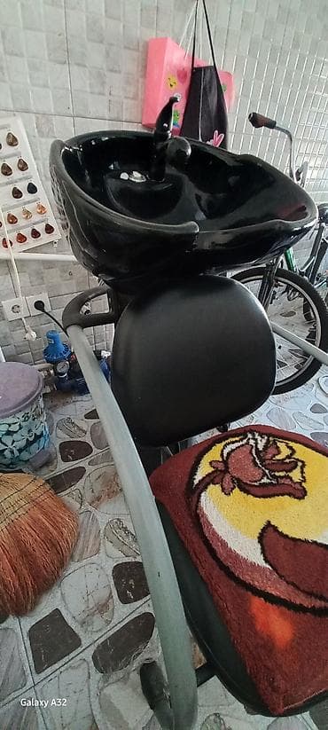 lavabo: Salon üçün saç yuma stansiyası - Rəng: qara - Komplekt: keramik yuma — 1