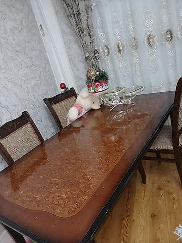 yumşaq oturacaqlar: Klassik üslubda yemək otağı dəsti - Tərkibi: böyük düzbucaqlı yemək — 2