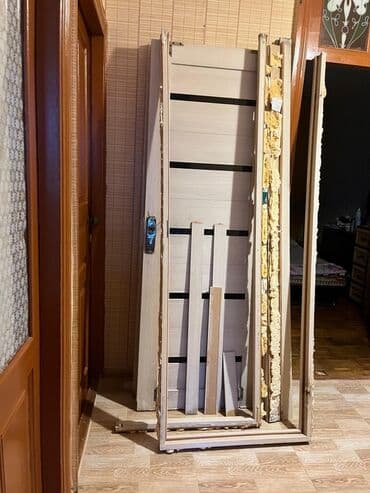 dekor daraq: İç qapı dəsti – komplekt - Rəng: açıq qəhvəyi/boz (ağac fakturalı) — 1