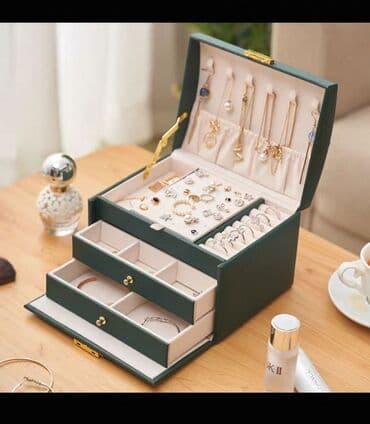 üzüklər üçün döşəkçələr: Zərgərlik qabı – çox bölməli, qutu tipli organizer - Rənglər: tünd — 4