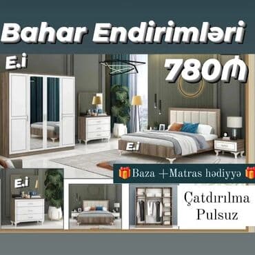 2 təknəfərlik çarpayı, Termo, 2 tumba, Dolab, Türkiyə, Yeni