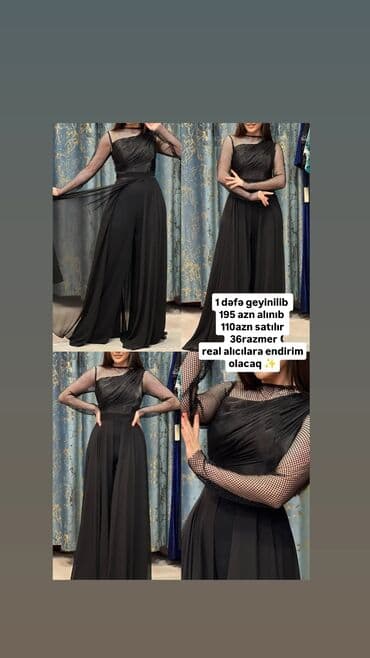 pencek modelleri: Qadın geyimləri seti – müxtəlif modellər və ölçülər 1) Qara şifon — 1