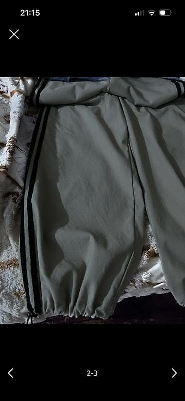 Uşaq geyimi və ayaqqabıları: Unisex idman şalvarı - Rəng: zeytun-yaşıl (yanlarda ikiqat qara — 2