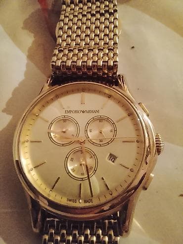 qizil saat satilir: Emporio Armani kişi qol saatı - Korpus və qolbaq: metal, qızılı ton — 1