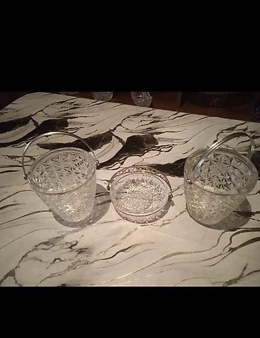 Kristal qab dəsti - Şəffaf, kəsmə naxışlı kristal material - 3 lalafo.az -da Kristal qab dəsti - Şəffaf, kəsmə naxışlı kristal material - 3