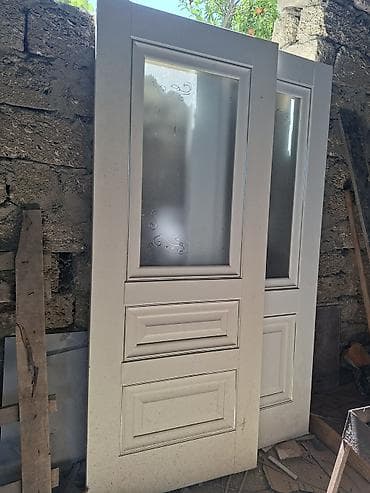 seyfi qapi: Ağ rəngdə interyer qapıları – 2 ədəd dəst - Material: MDF/taxta — 3