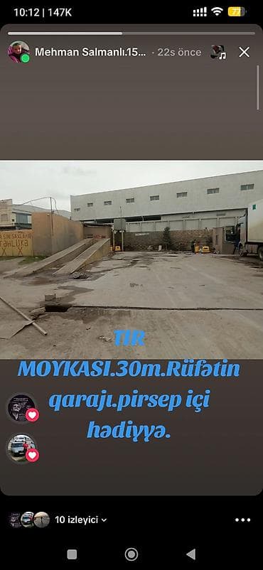 TIR moykası – 30 metr - Yük maşınları üçün geniş giriş-çıxışlı