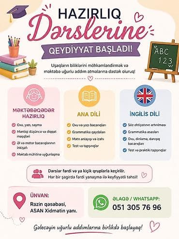Məktəbəqədər və ibtidai sinif hazırlığı, Azərbaycan dili