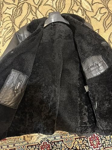 deri kurtqa: Kişi üçün ağır qış dəri kürk - Material: xarici hissə – qara təbii — 2