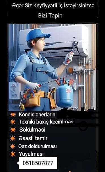 abs temiri: Kondisionerlərinizin texniki baxış, sökülmə, əsaslı təmir, qaz — 1