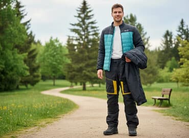 dəri zamşa kişi gödəkçəsi: Moto geyim qış üçün - 1 ədəd quilted üstdən düyməli/molli göy–qara — 1