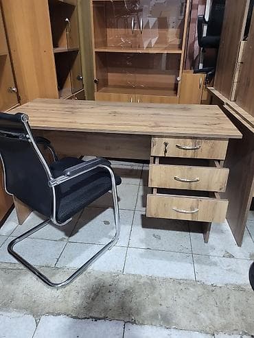 kompiter masası: Ofis/iş masası – təbii ağac teksturasında - Material — 6