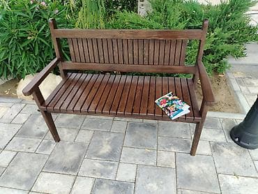 bag stullari: Bağ üçün taxta oturacaq və ağac ətrafı dairəvi skamya - Material — 2