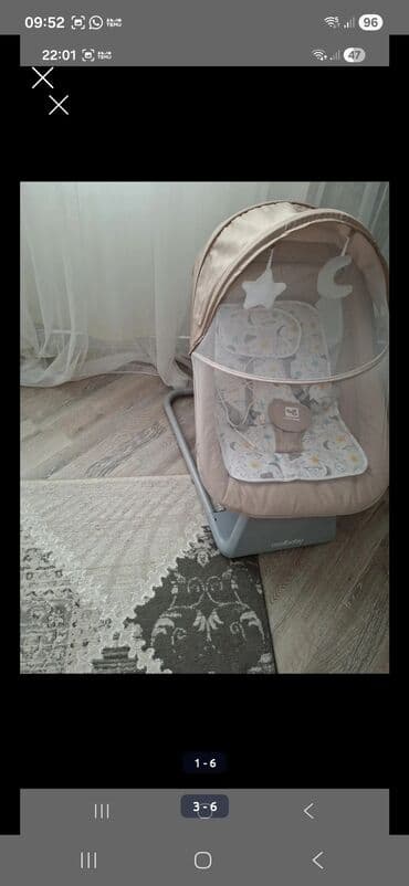 oyuncaqlar qız üçün: Coolbaby elektrikli beşik-salıncaq - Rəng: bej/qəhvəyi tonlarda — 2