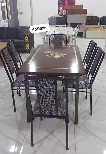 donuz əti satışı: Mətbəx üçün, Transformer, Dördbucaq masa, 6 stul — 4