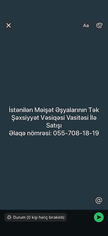keys sat: Xidmət: Məişət əşyalarının şəxsiyyət vəsiqəsi ilə satışı Təsvir: - — 1