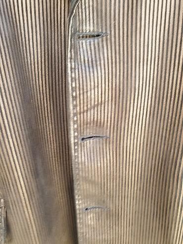 dəri pencək: Kişi kostyum gödəkçəsi – incə zolaqlı, tünd qəhvəyi/şokolad rəngi - — 5