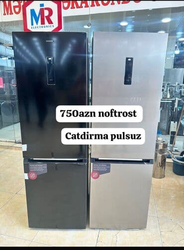 no frost soyuducu qiymetleri: No-Frost iki bölməli soyuducu - Rənglər: qara və gümüş - Alt hissədə — 1