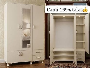 koridor dolabi: İşlənmiş, 3 qapılı, Güzgülü, Digər rəng, Digər material, Açılan, Düz dolab — 1