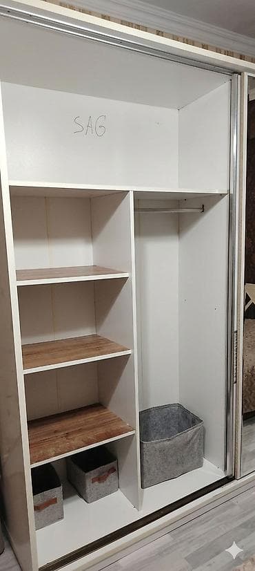 mis tava: İşlənmiş, 2 qapılı, Güzgülü, Ağ, Digər material, Kupe, Düz dolab — 1