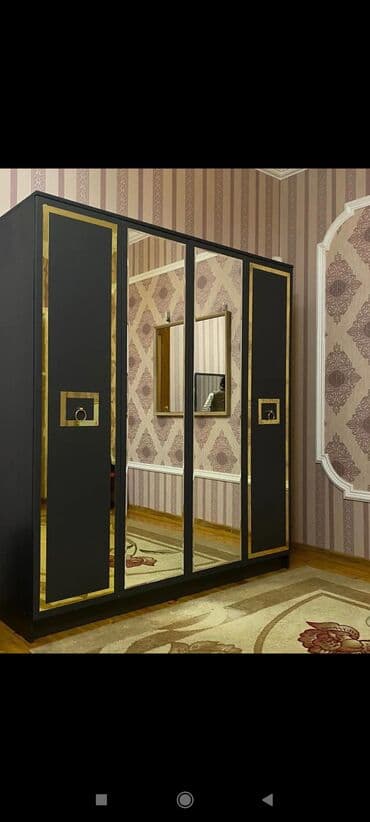 aslanoglu mebel: Новый, Распашной, 4 двери Прямой шкаф, Гардеробный шкаф, Азербайджан — 3