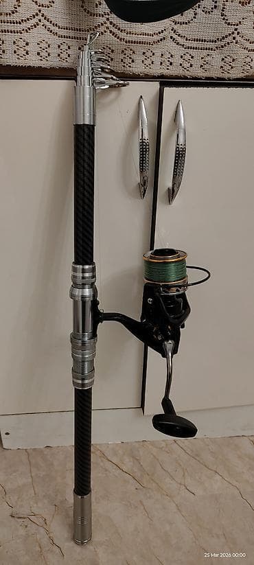 balıq tutan: Teleskopik balıqçı dəsti – karbon qamış + spininq çıkrığı - Qamış — 2