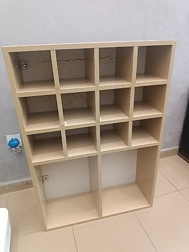 Rəflər: Modul rəf dəstləri - Bej rəngli çoxgözlü modul rəf: 4 sıra — 1