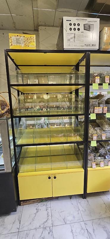 Mağaza üçün vitrin və soyuducu dəst - Şüşəli vitrin stendi: Qara