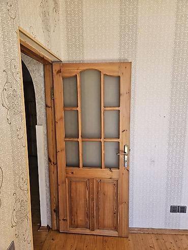 sam: Taxta şüşəli otaq qapıları - Material: təbii ağac (şam teksturası) — 3