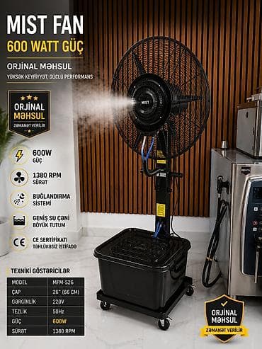 mis samovar: Sərinkeş MistFan600watt Sulu Sərinkeş Mist fan Model : MFM - S26 — 9
