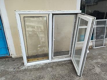 İşlənmiş İkiqat şüşə paketi Plastik pəncərə, Еni: 144 sm, Uzunluğu: 142 sm — 2