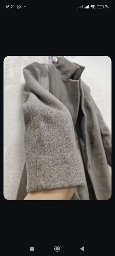 женские длинные кофты: Qadın uzun palto - Rəng: boz/soyuq qəhvəyi - Model: düz kəsim — 2