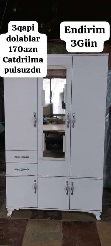 dsp laminat: Yeni, Kupe, 3 qapılı Düz dolab, Qarderob, paltar dolabı, Azərbaycan — 5