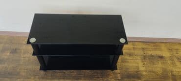 qara şəkil: Düz TV altlığı, Polkalı, Şüşəli — 2