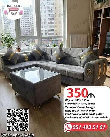 Yeni, Künc divan, Qonaq otağı üçün, Açılan, Azərbaycan