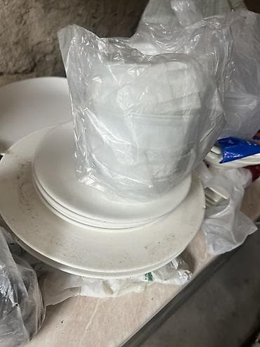 qab dəstləri: Çay dəsti, rəng - Ağ, Farfor — 1