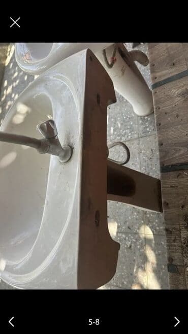 Təmizləyici vasitələr: Ayaqüstü lavabo dəsti - Material: ağ keramika (pedestal ayaq + əsas — 4