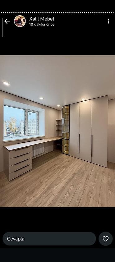 Mebel dəsti – uşaq otağı üçün müasir dizayn - Künc iş masası: Pəncərə