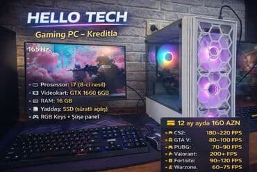 pc qiymetleri: HELLO TECH – Gaming PC (Kreditlə) - Monitor dəstəyi: 165 Hz - — 1