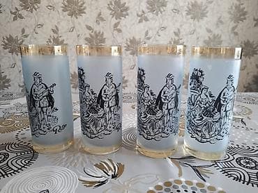 Stəkanlar, rəng - Qızılı, Şüşə, 4 ədədli dəst, 250 ml
